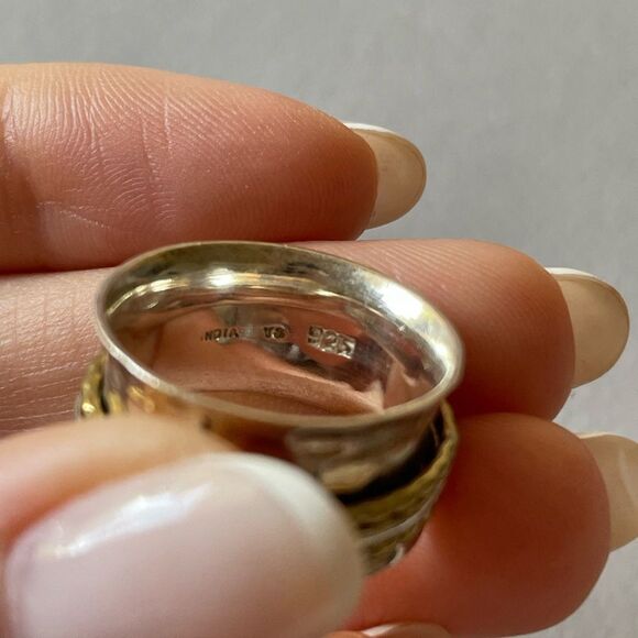 Silver Gold and Silver Layered Ring M375 - Picture 3 of 3